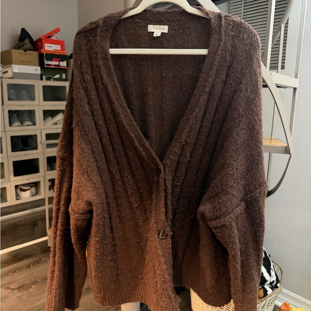 Topshop Chocolate Brown Cardigan